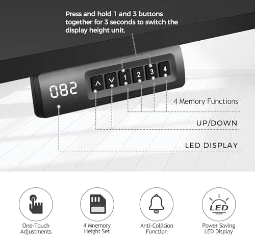 KORGOL Electric Standing Ergonomic Desk 48 x 24 Inches Adjustable Height Curved Sit Stand Up Desk for Home Office Computer Gaming with Memory Preset, Headphone Hook, Wheels (Black Frame & Brown Top)1 8