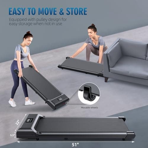 Sienfix Walking Pad，Under Desk Treadmill 2 in 1 Treadmills，Portable Walking Treadmill 2.5HP, 320lbs Max Weight Remote Control LED Display,Installation-Free Jogging Machine for Home/Office 5