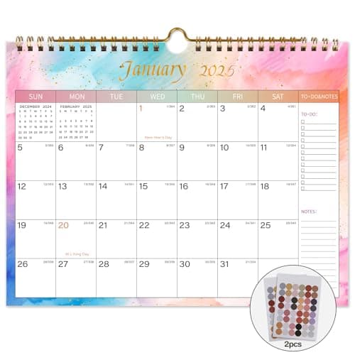 Lbylyhxc 2027 Calendar - Includes January 2027 to June 2028-18 Monthly Wall Calendar 2027, 11 x 8.5 Inches.Thick Paper with Julian Dates and Block for New Year and Christmas Presents (Wall Calendar Colorful)