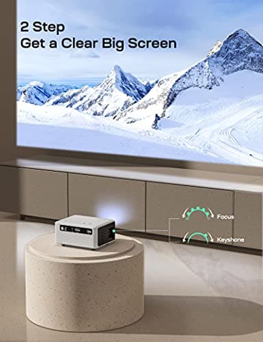 YOTON Mini Projector, Portable Projector with WiFi Bluetooth, 720P Native iPhone Video Projector for Home Theater, Compatible with iOS/ Android/PC/Tablet/Fire Stick 8