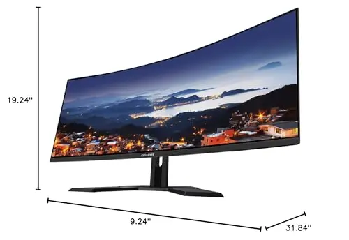 GIGABYTE G34WQC Advanced 34" 144Hz Ultra-Wide Curved Gaming Monitor, 3440 x 1440 VA 1500R Display, 1ms (MPRT) Response Time, 90% DCI-P3, VESA Display HDR400, FreeSync Premium, Black (G34WQC A-SA) 9