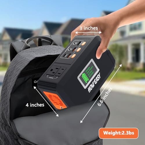 HOWEASY Portable Power Station,120W(240W Peak) Solar Generator,88Wh Lithium Battery Power with 110V AC Outlet/DC/USB/LED Light for Outdoor Camping Trip Hunting Emergency(Solar Panel Optional) 6