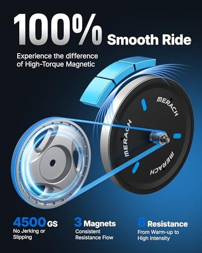 Merach Exercise Bike, Magnetic Stationary Bike with 15.6"HD Screen, Low Noise Indoor Cycling Bike with 300lbs Weight Capacity, Comfortable Bike Seat, Tablet Mount and Fitness Courses for Weight Loss 5