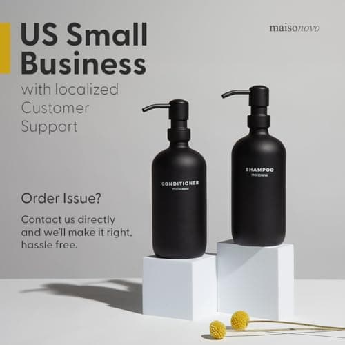 MaisoNovo Soap Dispenser 3-Piece Set | 16.9oz White Bottles with Gold Stainless Steel Pump Core 8