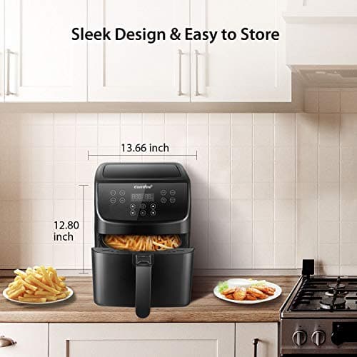 COMFEE' 5.8Qt Digital Air Fryer, Toaster Oven & Oilless Cooker, 1700W with 8 Preset Functions, LED Touchscreen, Shake Reminder, Non-stick Detachable Basket, BPA & PFOA Free (110 electronic Recipes) 10