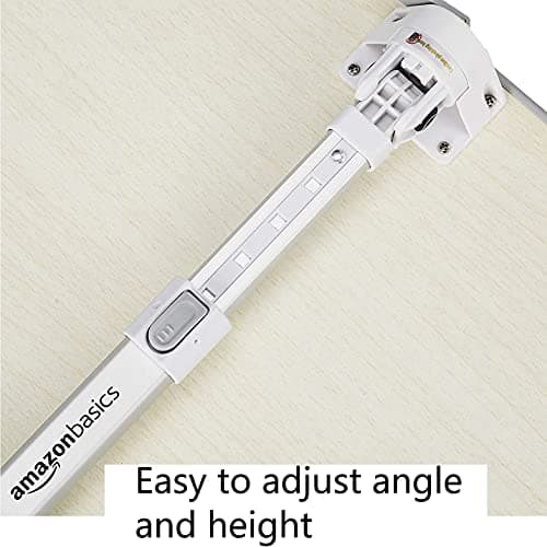 Amazon Basics Portable Foldable Adjustable Laptop Stand Tray Table Lap Desk for Bed and Couch, Fits up to 17-Inch Laptop, 12"x20", Cream 5