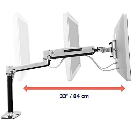 Ergotron – LX HD Sit-Stand Single Monitor Arm, VESA Desk Mount – for Monitors Up to 49 Inches, 14 to 30 lbs – Polished Aluminum 5