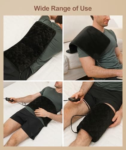 UTK 1Min Fast Heating Pad, 3X Deeper Pain Relief Far Infrared Heating Pad for Back & Cramps, 8 Heat Setting, 4H Auto Off, FSA-HSA Eligible, Adjustable Strap, Machine Washable,Valentine Gifts 12" x 24" 7