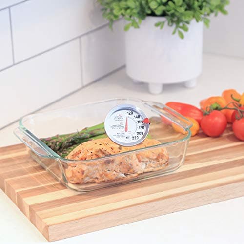 Escali AH1 Stainless Steel Oven Safe Meat Thermometer, Extra Large 2.5-inches Dial, Temperature Labeled for Beef, Poultry, Pork, and Veal Silver NSF Certified 6