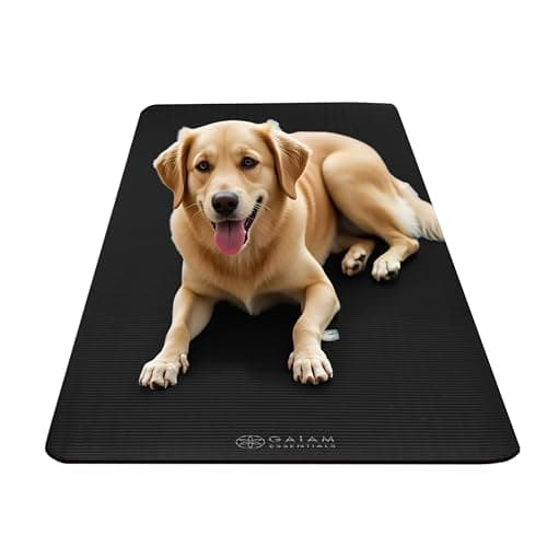 Gaiam Essentials Thick Yoga Mat Fitness & Exercise Mat with Easy-Cinch Carrier Strap, Black, 72"L X 24"W X 2/5 Inch Thick 7