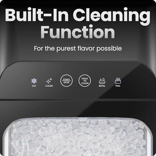 Iceman Compact Pebble Ice Machine, Countertop Nugget Ice Maker Produces Chewable Pellet Ice in 8 Minutes, Makes 26lbs/Day, One-Touch Cleaning Function with Ice Scoop/Basket Included – Black 6