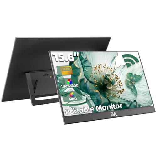 15.6 Inch Wireless Display Portable Monitor Support Mirroring for Phone, Miracast for Laptops, Wireless Network Adapter for PC, New Display Technology 180°Adjustable, HDMI for Laptops, Mobile