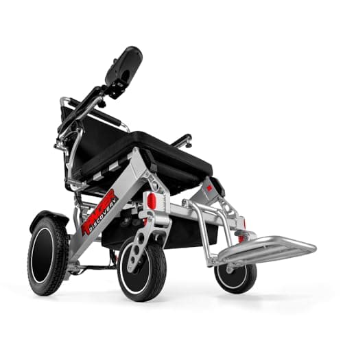 Porto Mobility Ranger Discovery Lightweight Foldable Weatherproof Exclusive Electric Wheelchair, Portable, Brushless Powerful Motors, Dual Battery, All Terrain (Silver, Standard) 7