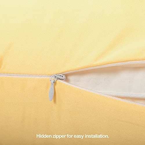 FLXXIE 2 Pack Zipped Satin Standard Pillowcases for Hair and Skin, Silky and Super Soft (20"x26") Zippered Satin Pillow Cases, Yellow, 20x26 Inches 5