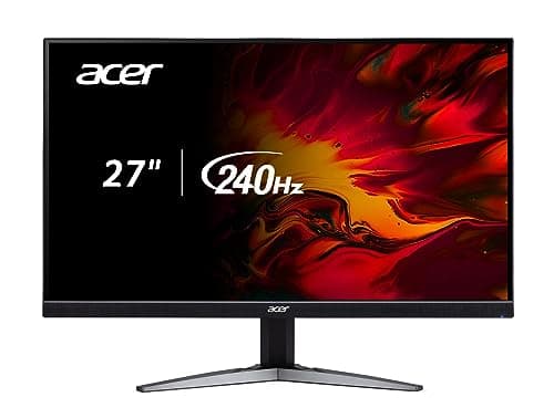 acer Nitro 27" WQHD 2560 x 1440 PC Gaming Monitor | AMD FreeSync Premium | Up to 240Hz Refresh | Up to 0.5ms HDR350 | DCI-P3 90% | 1 x Display Port 1.4 & 2 x HDMI 2.1 | KG271U Xbmiipx