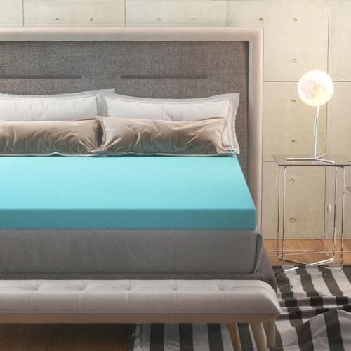 Sleptight 3 inches Short Queen Foam Mattress Topper for Rv Camper in a Box, Rv Foam Mattress Topper for Pressure Relief，CertiPUR-US Certified 74 * 60 Camper Mattress Toppers Blue