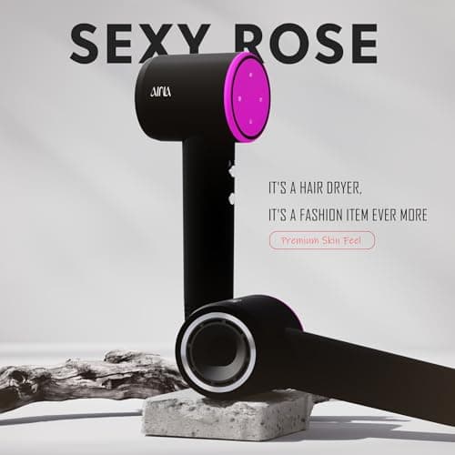 AINA Hair Dryer, Blow Dryer - Brushless Motor, 110,000 RPM Lightweight, Ionic Travel 110V/ALCI Plug(Sexy Rose) 5