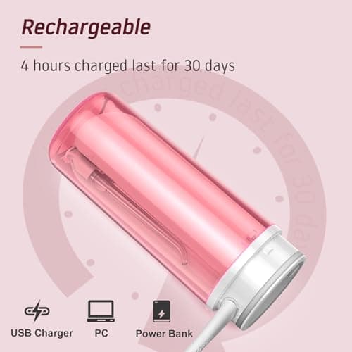 Water Dental Flosser Cordless for Teeth: Portable Oral Irrigator Rechargeable Collapsible Travel Teeth Cleaner with Case, 4 Modes with DIY, 5 Jet Tips, IPX7 Waterproof for Teeth Cleaning 6