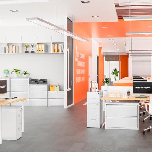 INTERGREAT 2 Drawer Lateral File Cabinet with Lock, White Lateral Filing Cabinet, Locking Metal Steel Wide File Cabinets for Home Office 8