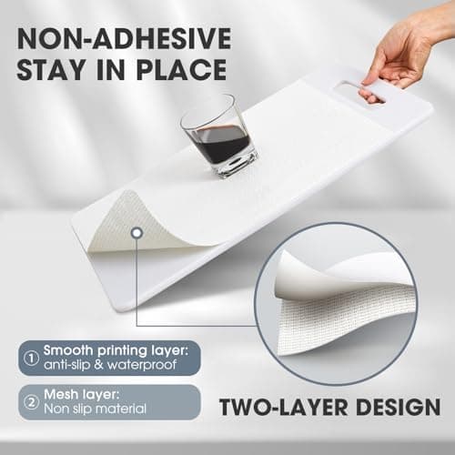 ALIUNI Drawer and Shelf Liner, Non-Slip Kitchen Cabinet Liners Non-Adhesive Thick Strong Grip Waterproof Washable Mats Protect Dresser Shelves Cupboard Bathroom Cabinets, White, 12 in X 10 FT 2