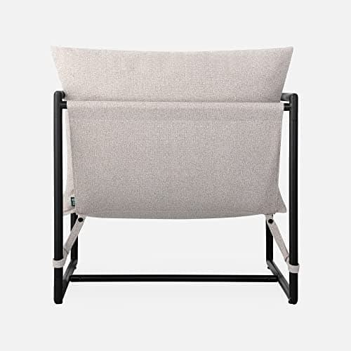 Zinus Aidan Sling Accent Chair, Metal Framed Armchair with Shredded Foam Cushioning, Oatmeal 13