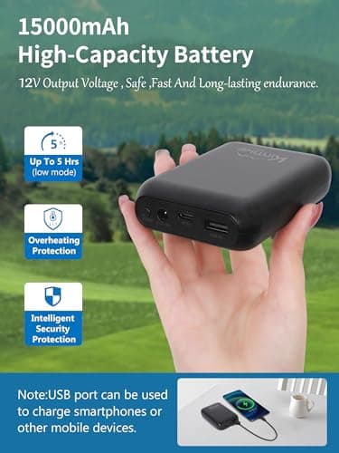 Kintiwe Pro Heated Blanket Battery Operated, 12V Portable Electric Heated Shawl Throw with 3 Heating Modes,Heating Outdoor Camping Blanket for Traveling,Picnics,Car,50''X70'' 5