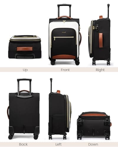 LOVEVOOK Carry On Luggage 22x14x9 Airline Approved, 20 Inch Softside Suitcases with Wheels, Lightweight Spinner Carry on Suitcase with TSA Lock, Water-Resistant Large Capacity Luggage for Travel 9