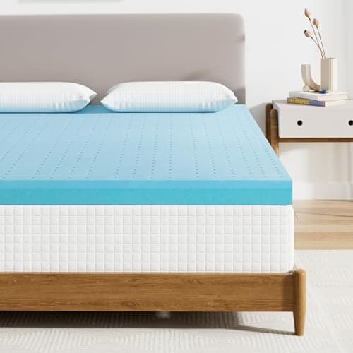 Maxzzz Queen Mattress Topper, 3 inch Cooling Mattress Topper, Memory Foam Gel-Infused Bed Topper, Medium Firm Mattress Topper, CertiPUR-US Certified, Bule 8