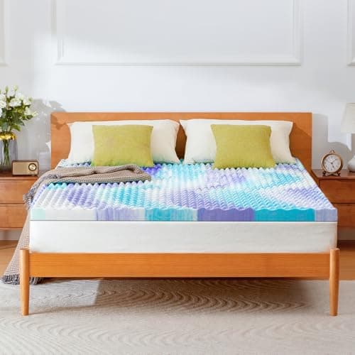 Marsail Queen Size Mattress Topper, 3-inch Egg Crate Memory Foam Mattress Topper, CertiPUR-US Certified 6