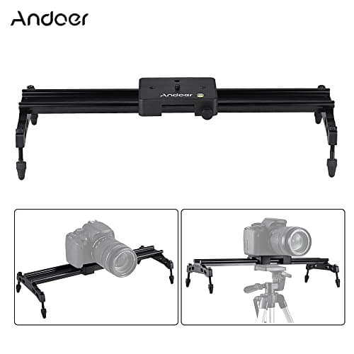 Andoer 40cm Camera Slider Track Stabilizer Rail compatible with Nikon Canon Sony, Max. Load 6kg/ 1.3lb 9