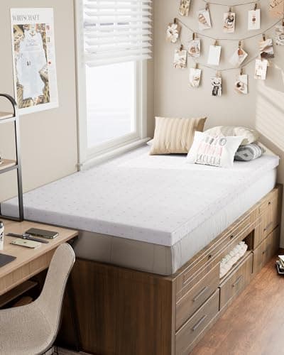 Ferlizer 3" [Twin XL] Mattress Topper, Memory Foam Mattress Topper Twin Extra Long for College Dorm with Ultra Soft Cover & Corner Straps, Lavender Infused CertiPUR-US Certified