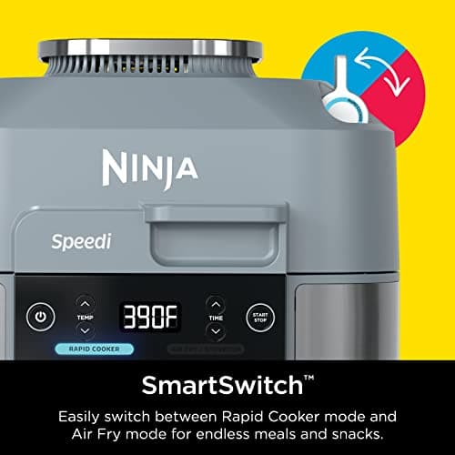 Ninja SF301 Speedi Rapid Cooker & Air Fryer, 6-Quart Capacity, 12-in-1 Functions to Steam, Bake, Roast, Sear, Sauté, Slow Cook, Sous Vide & More, 15-Minute Speedi Meals All In One Pot, Sea Salt Gray 8