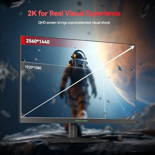 TITAN ARMY 27 Inch 180Hz 1440p Gaming Monitor, Fast IPS Panel, QHD 2K 2560 x 1440p, HDR 1ms GTG, Adaptive Sync Vertical Monitor, 120% sRGB, VESA 100 * 100 HDMI 2.0, DisplayPort 1.4, P27GR 3