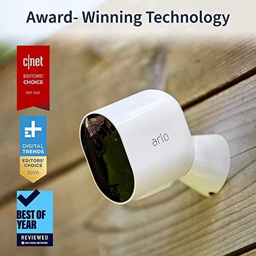 Arlo Pro 4 Spotlight Camera 4 Pack - Wireless Security, 2K Video & HDR, Color Night Vision, 2 Way Audio, Direct to WiFi No Hub Needed, VMC4450P (Renewed) 2