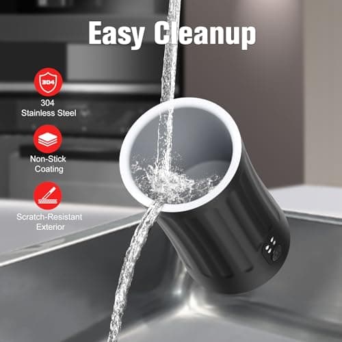 Electric Milk Frother, 4-in-1 Milk Steamer and Frother, 8.1oz/240ml Automatic Warm and Cold Foam Maker, Auto Shut-Off Frother for Coffee, Latte, Cappuccino, Macchiato(Black) 4