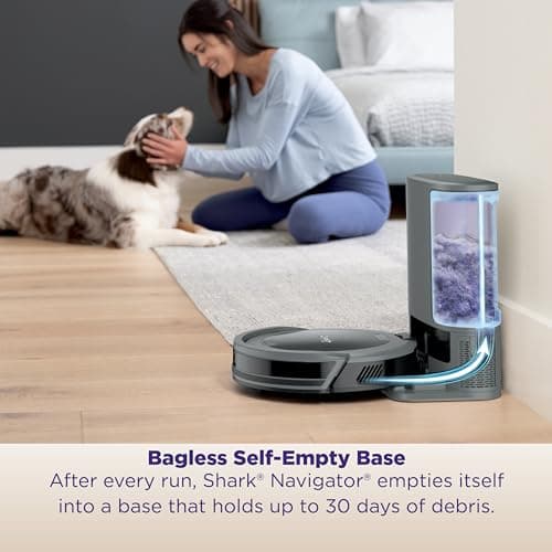 Shark Navigator Robot Vacuum and Self-Empty Base with Bagless 60-Day Capacity Self-Empty Base, SmartPath Navigation, Powerful Pet Hair Pickup, Anti-Hair Wrap, For Carpets & Hard Floors, Grey, RV2120AE 5