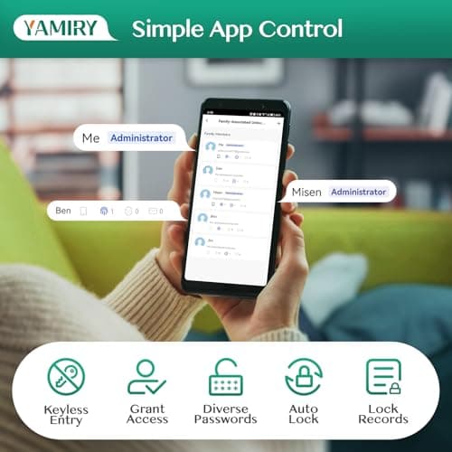 Smart Deadbolt Door Lock with Keypad:Yamiry Fingerprint Keyless Entry Deadbolt,Digital Smart Locks for Front Door,Electronic Code,Easy Installation 5