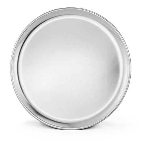 New Star Foodservice Restaurant-Grade Aluminum Pizza Pan/Tray, Wide Rim, 12 Inch, Pack of 6