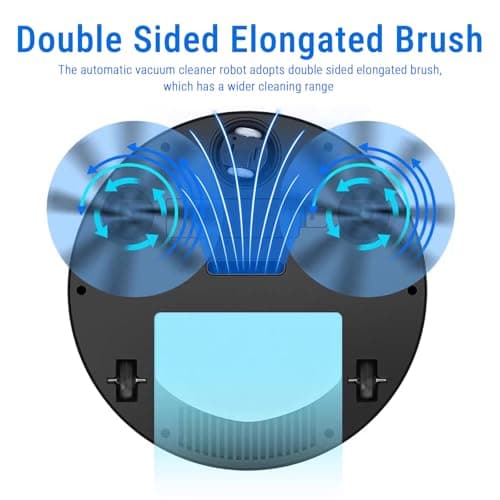 WOHPNLE Robot Vacuum Cleaner, USB Smart 3 in 1 Super Thin, Powerful Suction, Quiet, Self Charging Robotic Vacuum Cleaner, Cleans Hard Floors to Medium Pile Carpets (Black) 5