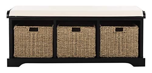 Safavieh American Homes Collection Lonan Grey and White Wicker Storage Bench