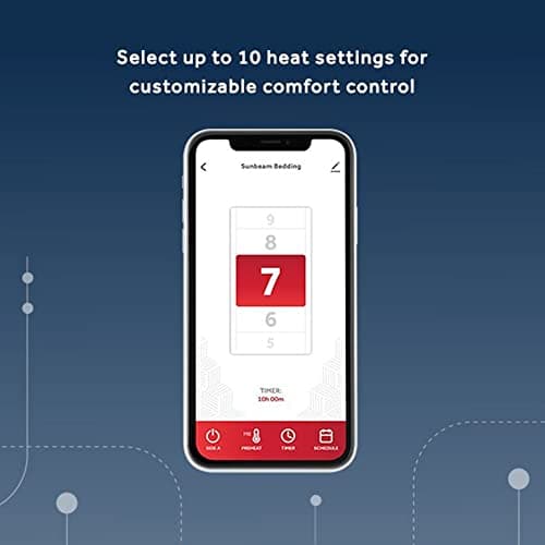 Sunbeam Velvet WiFi Connected Dual Temperature Warm Thermal Heated Electric Blanket with Controller, App, and Voice Assistant, King, Slate Gray 5