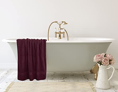 Utopia Towels Luxurious Jumbo Bath Sheet 2 Piece, 600 GSM, 35 by 70 Inches, 100% Ring Spun Cotton, Highly Absorbent and Quick Dry Extra Large Bath Towel, Super Soft Towel, Burgundy 8