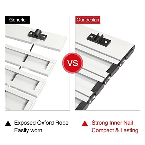 PORTAL Lightweight Aluminum Folding Square Table Roll Up Top 4 People Compact Table with Carry Bag For Camping, Picnic, Backyards, BBQ (White) 6