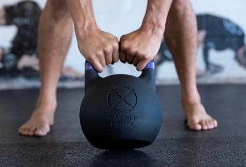 TACFIT Competition Kettlebell (Powder Coated) w Grooves - 33mm Handle for Fitness, Exercise, Strength Training and Weightlifting… (20) 5