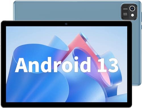Android Tablet, 10 inch Android 14 Tablets, 6GB RAM 64GB ROM 1TB Expand, Quad-Core Processor, 1280x800 LCD Touch Screen, WiFi 5, Dual Camera, BT5.0, 6000mAh Battery (White)