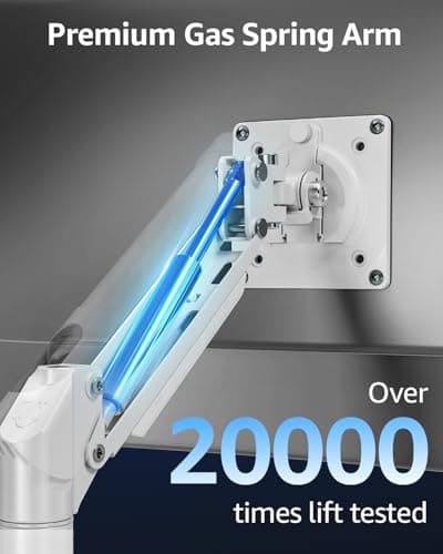 Single Monitor Mount for 32 27 24 22 inch Screen, Monitor Arm Holds 4.4-22 lbs, Monitor Desk Mount, Gaming & Home Office Use, VESA 75x75mm & 100x100mm, Freelift Pro White 7