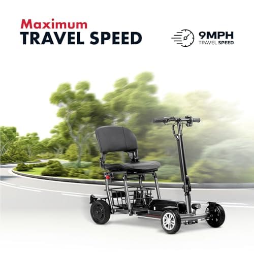 Klano KLX70 - Automatic Folding Mobility Scooter for Adults, One-Click Auto Fold & Unfold, Lightweight & Travel-Friendly, Airline Approved, 4-Wheel Scooter with Lithium Battery (Model1) 5