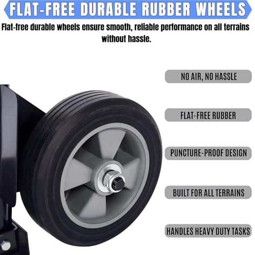 IRONPOW Folding Hand Truck Dolly - 600 LB Capacity, Heavy-Duty Wheels and Compact Design for Moving Heavy Loads in Warehouses, Offices, Homes, and Shopping 7