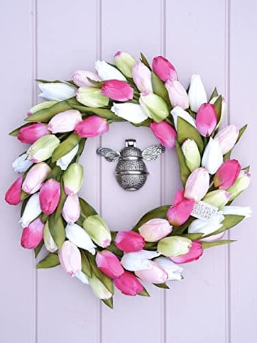 Bee Door Knocker for Front Door | Polished Solid Brass Bee | Brass Knockers with Strike Plate | UPVC | Bumblebee Front Door Furniture with a Unique Design (Pewter) 6