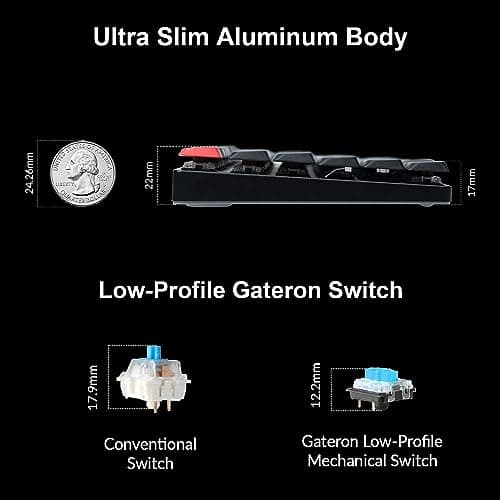 Keychron K5 Pro Wireless QMK/VIA Custom Mechanical Keyboard, 100% Full Size Layout 108 Key Programmable, Ultra-Slim White Backlit Low Profile Gateron Red Switch Bluetooth/Wired for Mac Windows Linux 7